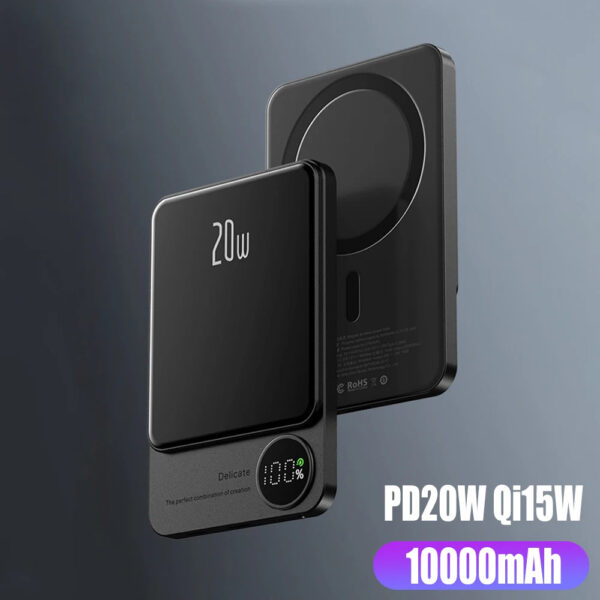 10000mAh Macsafe Magnetic Power Bank PD20W 15W Wireless Fast Charger External Auxiliary Battery Pack For Magsafe iPhone 15 14 13 - Image 3