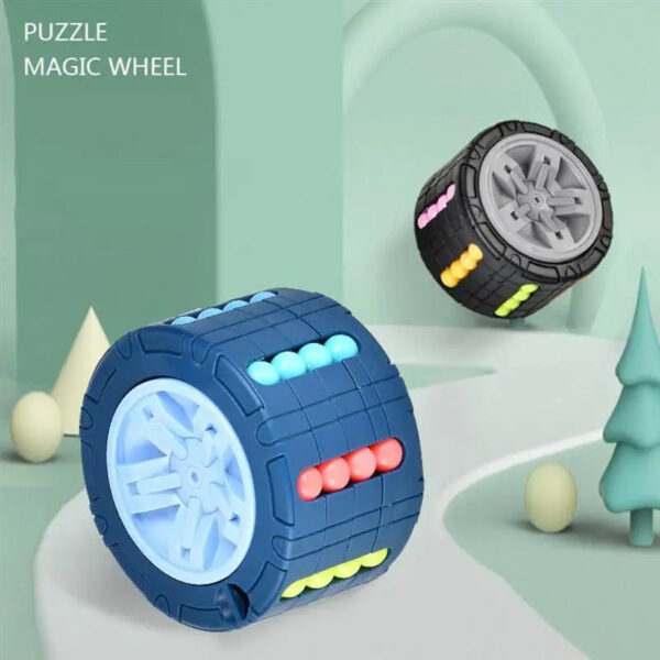 3D Cylinder Cube Toy Magical Bean Gyro Rotate Slide Puzzle Games Relieve Stress Children Educational Montessori Infant Toys Gift - Image 6