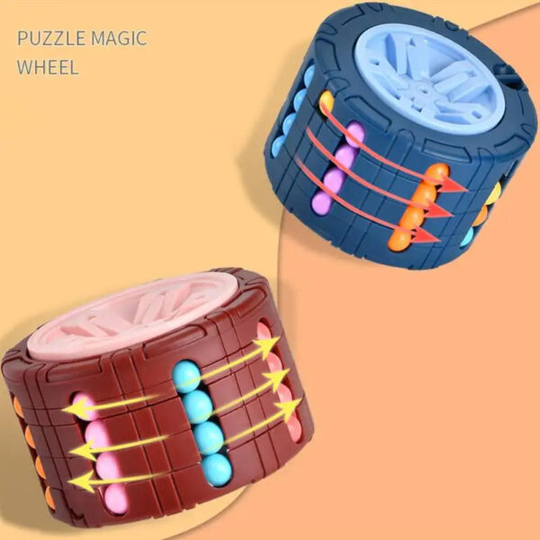 3D Cylinder Cube Toy Magical Bean Gyro Rotate Slide Puzzle Games Relieve Stress Children Educational Montessori Infant Toys Gift - Image 7