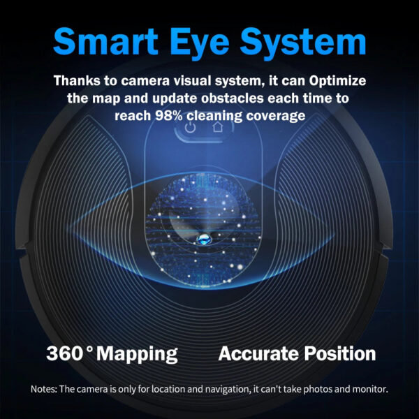 ABIR X6 Robot Vacuum Cleaner, Visual Navigation,APP Virtual Barrier,6000PA Suction,Smart Home Mop,Floor Carpet Washing Appliance - Image 3