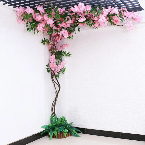 Artificial Cherry Blossom Tree Set Flower Branches and Dead Vine DIY Wedding Party Arch Decoration Home Festival Wall Decoration - Image 2