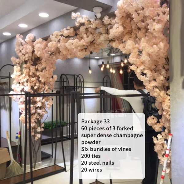 Artificial Cherry Blossom Tree Set Flower Branches and Dead Vine DIY Wedding Party Arch Decoration Home Festival Wall Decoration - Image 13