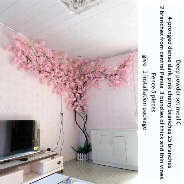 Artificial Cherry Blossom Tree Set Flower Branches and Dead Vine DIY Wedding Party Arch Decoration Home Festival Wall Decoration - Image 15