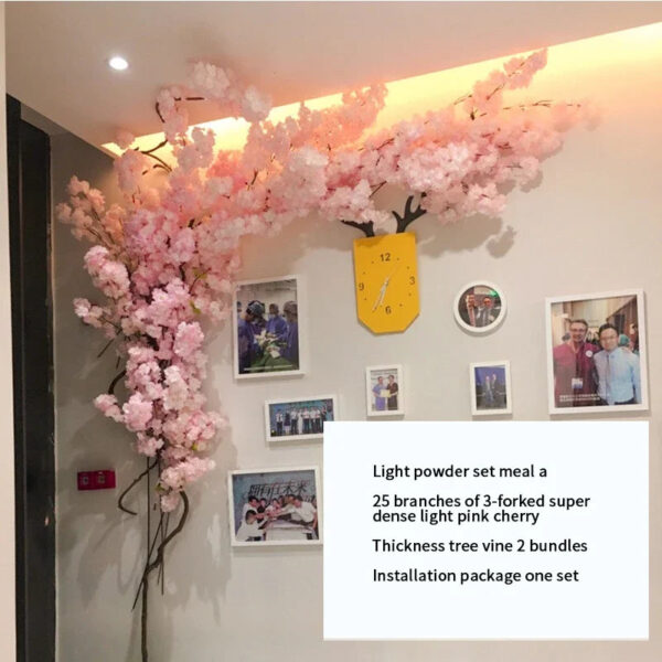 Artificial Cherry Blossom Tree Set Flower Branches and Dead Vine DIY Wedding Party Arch Decoration Home Festival Wall Decoration - Image 16