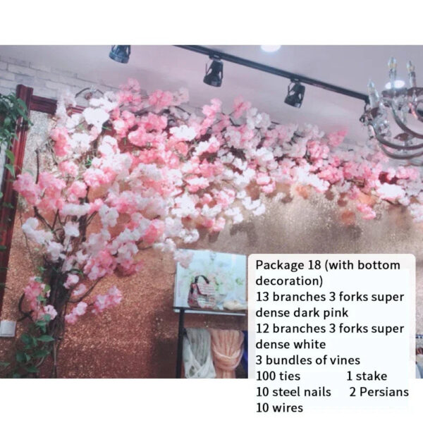 Artificial Cherry Blossom Tree Set Flower Branches and Dead Vine DIY Wedding Party Arch Decoration Home Festival Wall Decoration - Image 19