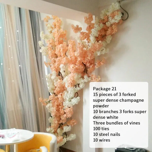 Artificial Cherry Blossom Tree Set Flower Branches and Dead Vine DIY Wedding Party Arch Decoration Home Festival Wall Decoration - Image 24