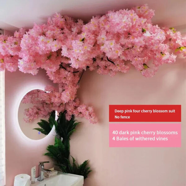 Artificial Cherry Blossom Tree Set Flower Branches and Dead Vine DIY Wedding Party Arch Decoration Home Festival Wall Decoration - Image 27