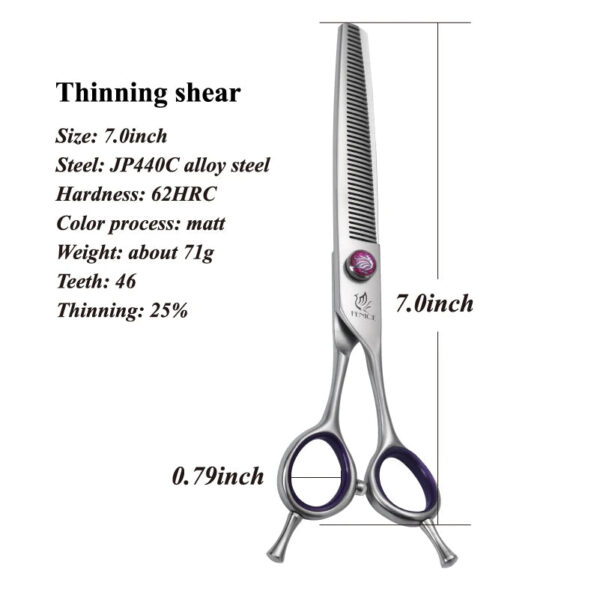 Fenice Professional Dog Grooming Scissors - 7.0/8.0 Inch Thinning Chunker Shears (JP440C) - Image 8