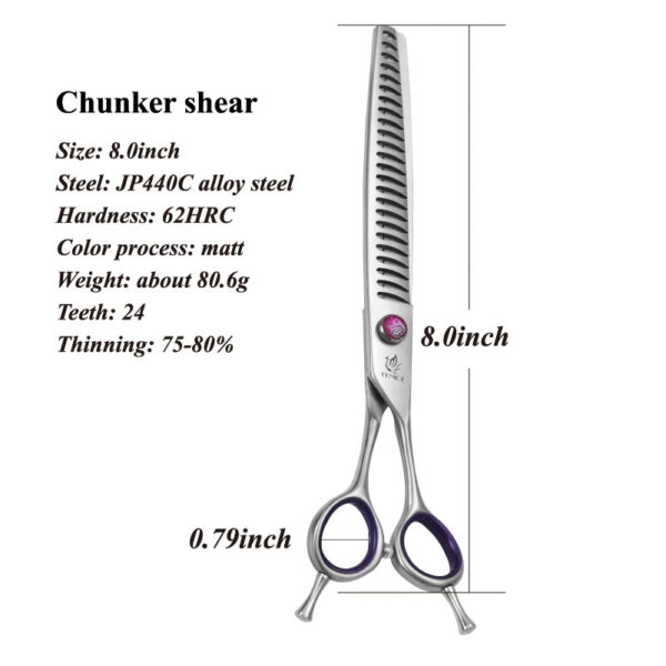Fenice Professional Dog Grooming Scissors - 7.0/8.0 Inch Thinning Chunker Shears (JP440C) - Image 9