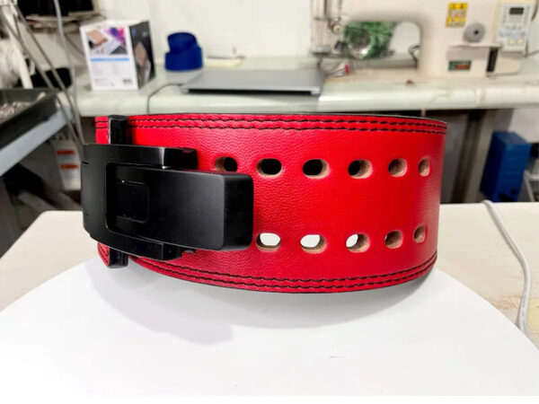 Fitness Strong Belt Squat Training Hard Pull Cowhide Powerlifting Belt Lever Buckle Weightlifting Strength Belt Waist Protector - Image 6