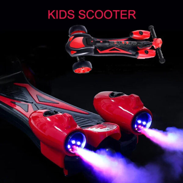 Folding Adjustable Kick Scooters for Kids, 3 Wheel Electric Light Spray, Children's Foot Scooters, High Quality - Image 4