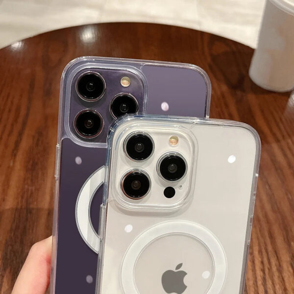 For Magesafe Magnetic Transparent Wireless Charge Case For iPhone 11 12 13 14 15 Pro Max Plus Mini X 7 8 SE Shockproof PC Cover - Image 6