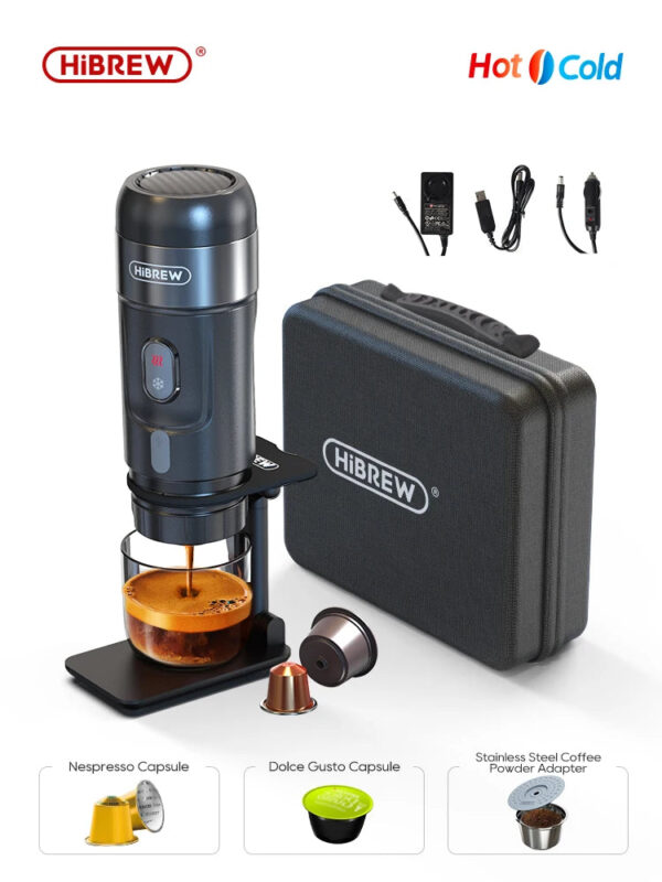 HiBREW Portable Coffee Machine for Car & Home,DC12V  Expresso Coffee Maker Fit Nexpresso Dolce  Pod Capsule  Coffee Powder H4A - Image 2