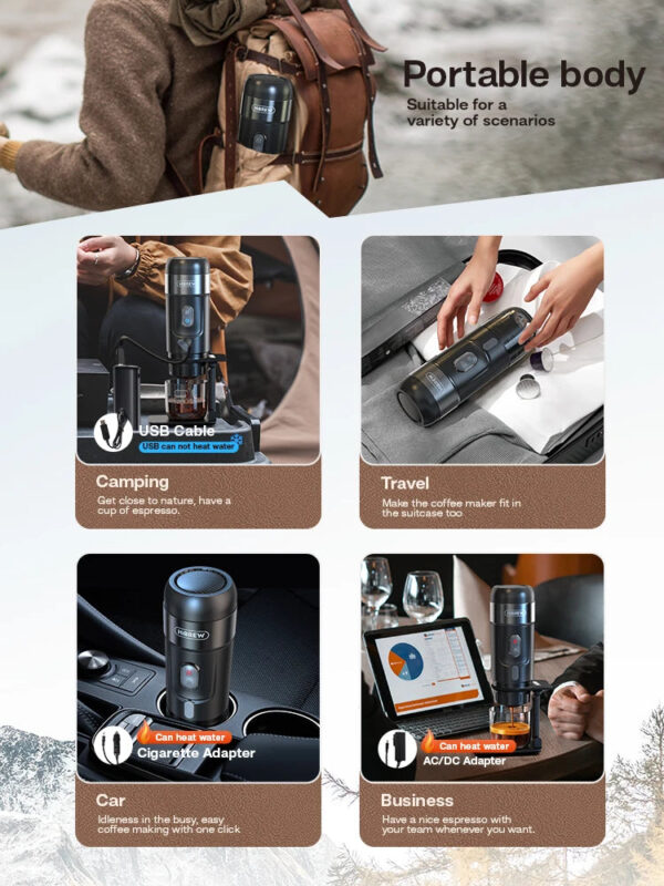 HiBREW Portable Coffee Machine for Car & Home,DC12V  Expresso Coffee Maker Fit Nexpresso Dolce  Pod Capsule  Coffee Powder H4A - Image 4