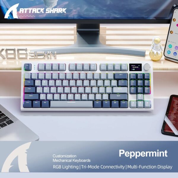 K86 Wireless Hot-Swappable Mechanical Keyboard Bluetooth/2.4g With Display Screen and Volume Rotary Button for Games and Work - Image 4