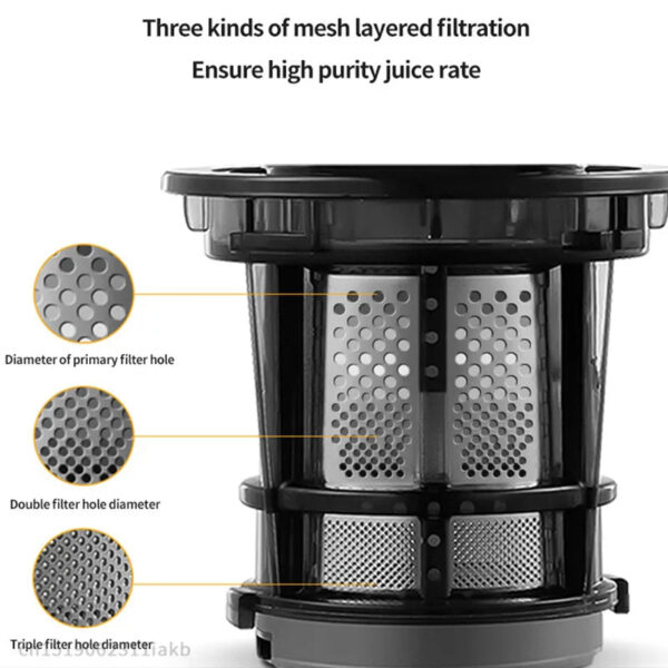Large Caliber Slow Juicer Screw Cold Press Extractor Slag Juice Separation Filter-Free Easy Wash Electric Fruit Juicer Machine - Image 11