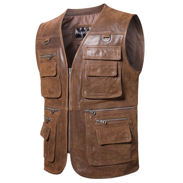 Men's leather vest - Image 4