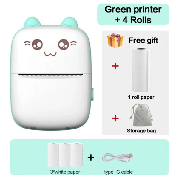 Mini Thermal Printer Wireless BT 200dpi Label Photo Memo Wrong Question Printing Tag Bluetooth Printer USB Cable Portable - Image 13