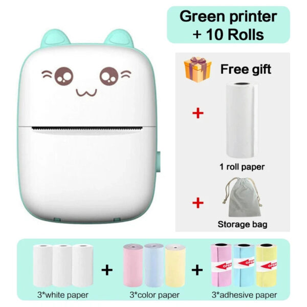 Mini Thermal Printer Wireless BT 200dpi Label Photo Memo Wrong Question Printing Tag Bluetooth Printer USB Cable Portable - Image 23