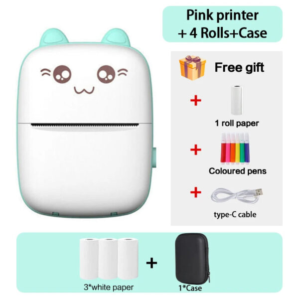 Mini Thermal Printer Wireless BT 200dpi Label Photo Memo Wrong Question Printing Tag Bluetooth Printer USB Cable Portable - Image 25