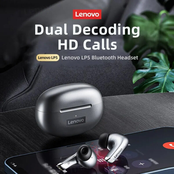 Original Lenovo LP5 Wireless Bluetooth Earbuds HiFi Music Earphones Headphones Sports Waterproof Headset With Mic Earbuds New - Image 4