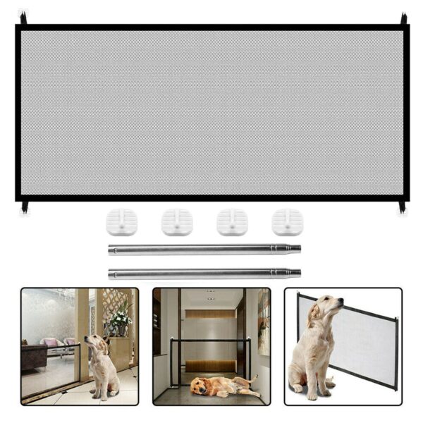 Portable Magic Mesh Baby Safety Gate - Pet Dog Cat Guard for Stairs & Doors - Image 12