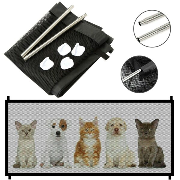 Portable Magic Mesh Baby Safety Gate - Pet Dog Cat Guard for Stairs & Doors - Image 9