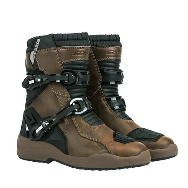 Scoyco Enduro Motorcycle Boots Man Waterproof Motorcyclist Shoes Brown Leather Motocross Boots Anti-slip Motorcycle Accessories - Image 3