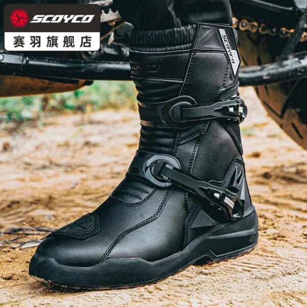 Scoyco Enduro Motorcycle Boots Man Waterproof Motorcyclist Shoes Brown Leather Motocross Boots Anti-slip Motorcycle Accessories - Image 6