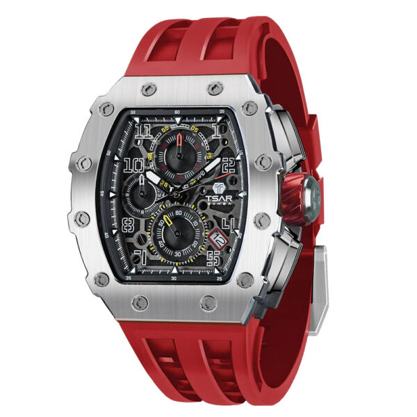 TSAR BOMBA Watch for Men Top Brand Luxury Waterproof Quartz Wristwatch Tonneau Clock Gift Chronograph Rectangle Mens Watch - Image 2