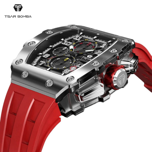 TSAR BOMBA Watch for Men Top Brand Luxury Waterproof Quartz Wristwatch Tonneau Clock Gift Chronograph Rectangle Mens Watch - Image 16