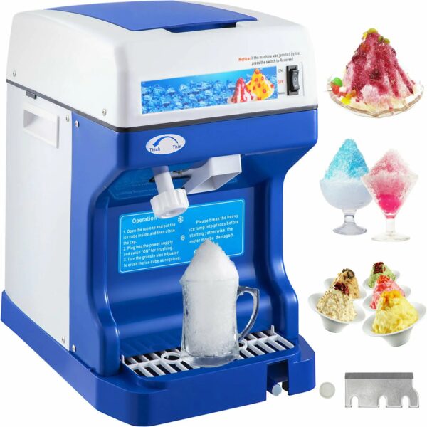 VEVOR 120/200 KG/H Electric Ice Shaver Branch Crusher Chopper Smoothie Blender Granizing Machine Shredder Snow Cone Cubes Maker - Image 3