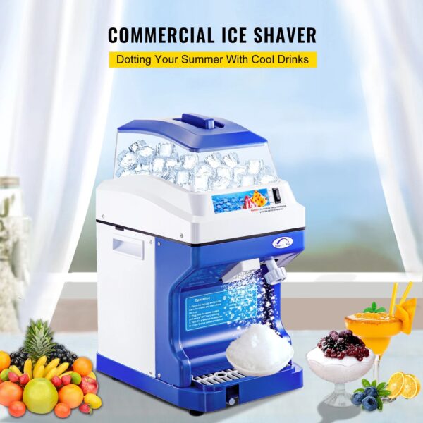 VEVOR 120/200 KG/H Electric Ice Shaver Branch Crusher Chopper Smoothie Blender Granizing Machine Shredder Snow Cone Cubes Maker - Image 5