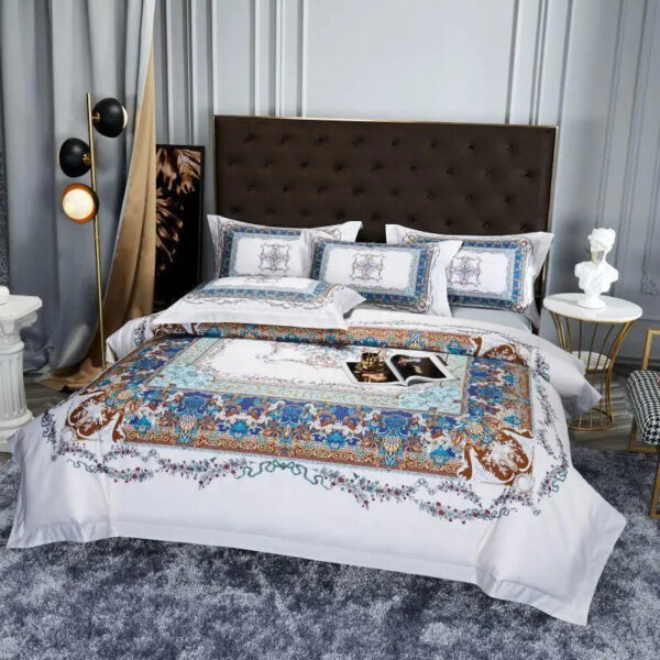 Vintage Bohemian Duvet Cover Set 1000TC Egyptian Cotton Sateen Luxury Bedding Set Queen King 4Pcs Quilt Cover Bed Sheet Pillows - Image 13